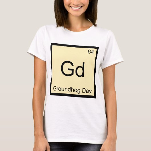 Gd -聖燭節化学要素の記号のティー tシャツ (正面)