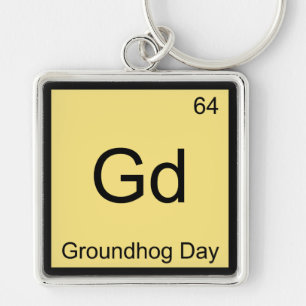Gd - Groundhog Day化学要素シンボルティー キーホルダー