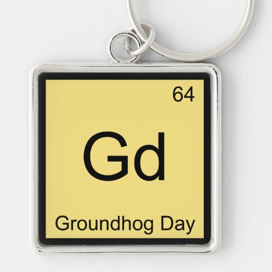 Gd - Groundhog Day Chemistry Elementシンボルティー キーホルダー (正面)