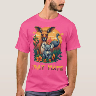 G'Day Mate – オーストラリアの野生生物イラストレーション – カンガル Tシャツ