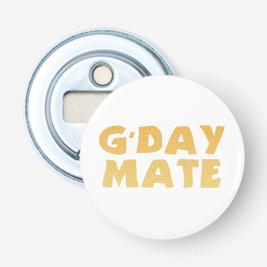 G'Day Mate ボタン ボトルオープナー (正面)