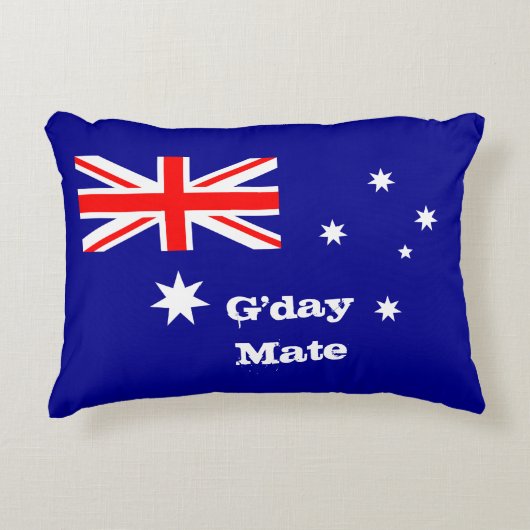 G'day Mate & Australian Flag decor /オーストラリア アクセントクッション (正面)
