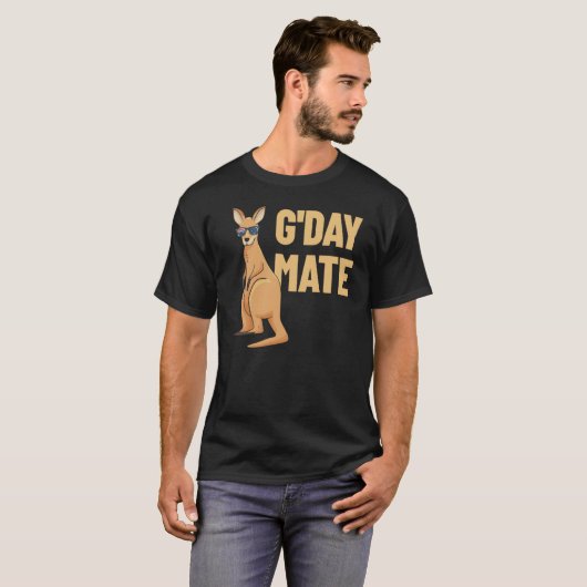 G'Day Mate Kangaroo Aussie Australia Roo G'Day Mat Tシャツ (正面フル)