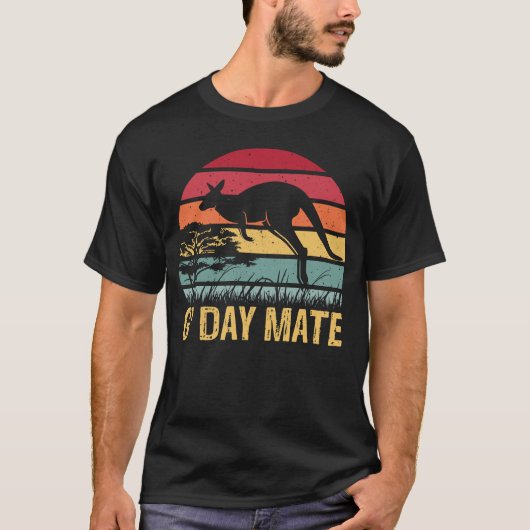 G'Day Mate Kangaroo Aussie Australia Roo GDay Mate Tシャツ (正面)