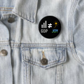 GDP ≠ JOY: Degrowth, Anti-Capitalist, Ecopolitica 缶バッジ (インサイチュ)