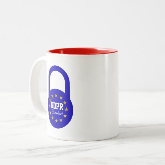 GDPRの迎合的な一般データの保護規則 ツートーンマグカップ (正面左)