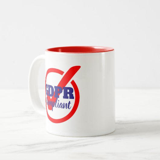 GDPRの迎合的な一般データの保護規則 ツートーンマグカップ (正面左)