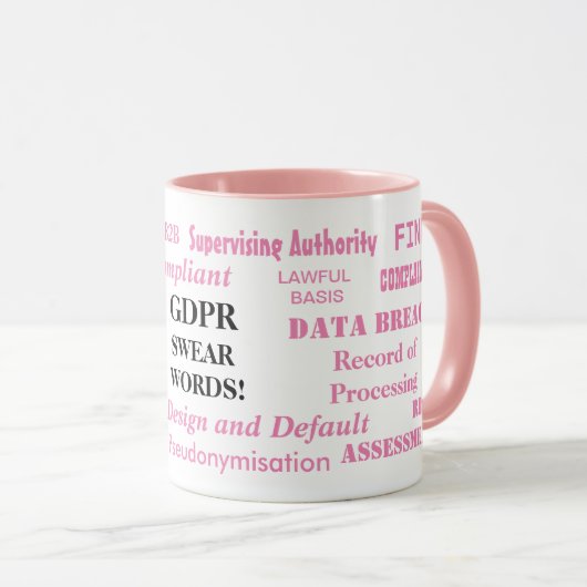 GDPRは不敬な言葉の女性おもしろいな承諾の冗談を マグカップ (正面右)
