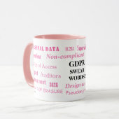 GDPRは不敬な言葉の女性おもしろいな承諾の冗談を マグカップ (正面左)