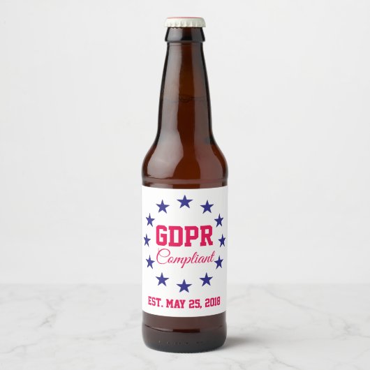 GDPR準拠の一般データ保護規則 ビールラベル (正面)