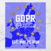 GDPR準拠の一般データ保護規則 ワインラベル (シングルラベル)