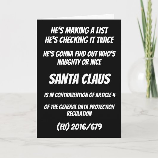 GDPR サンタクロースのいい子リスト・悪い子リスト クリスマス (正面)
