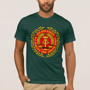 GDR DDR NVAの紋章ドイツの共産主義の東ドイツ Tシャツ