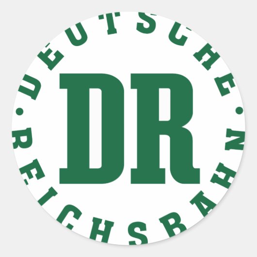 GDR / DDR Railway - Deutsche Reichsbahn Sign ラウンドシール (正面)