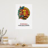 GDR Propaganda Poster Eastern Germany National Day ポスター (キッチン)