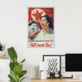 GDR Propaganda Poster You should help, too ポスター (ホームオフィス)