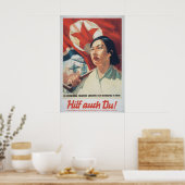 GDR Propaganda Poster You should help, too ポスター (キッチン)