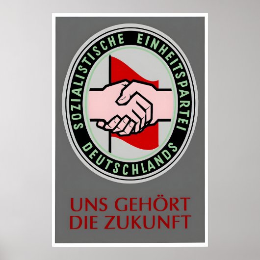 GDR SEDポスター 社会主義統一党 東ドイツ 印刷物 宣伝 ポスター (正面)