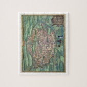 GEによる「Civitates Orbis Terrarum」からのメスの地図、 ジグソーパズル (縦)