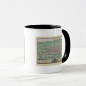 GEによる「Civitates Orbis Terrarum」からのローマの地図、 マグカップ (正面右)