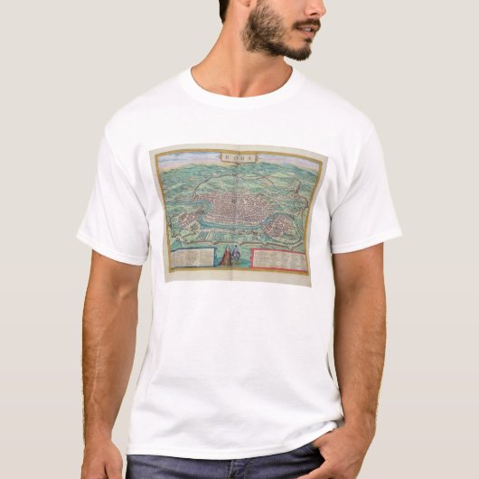 GEによる「Civitates Orbis Terrarum」からのローマの地図、 Tシャツ (正面)