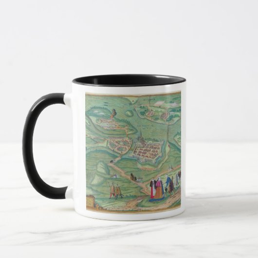 GEによる「Civitates Orbis Terrarum」からのRaabの地図、 マグカップ (左)