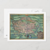 Geの『シビタテス・オルビス・テララム』からのメッツの地図 ポストカード (正面/裏面)