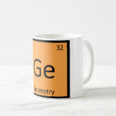 Ge - 幾何学 数学 化学 周期表 シンボル コーヒーマグカップ (正面右)