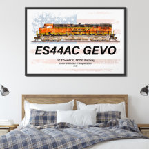GE ES44AC GEVO機関車とアメリカ国旗