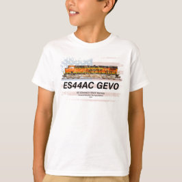 GE ES44AC GEVO機関車とアメリカ国旗 Tシャツ