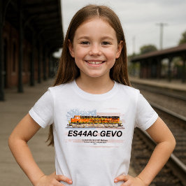 GE ES44AC GEVO機関車とアメリカ国旗 Tシャツ