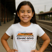 GE ES44AC GEVO機関車とアメリカ国旗 Tシャツ