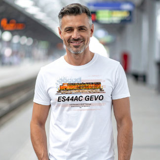 GE ES44AC GEVO機関車とアメリカ国旗 Tシャツ