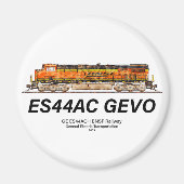 GE ES44AC GEVO機関車。BNSF貨物列車 マグネット (正面)