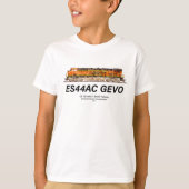 GE ES44AC GEVO機関車。BNSF貨物列車 Tシャツ (正面)