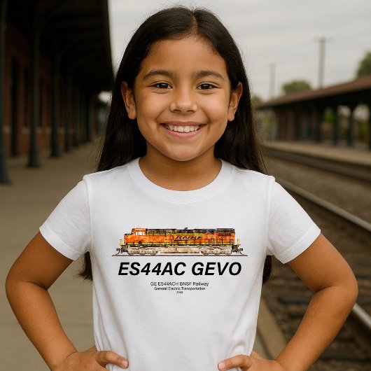 GE ES44AC GEVO機関車。BNSF貨物列車 Tシャツ