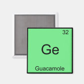 Ge - Guacamole Chemistry Elementおもしろいシンボルティー マグネット (正面/裏面)