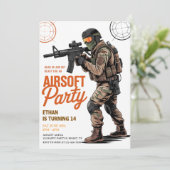Gear Up Airsoft Battle Party Birthday 招待状 (スタンド正面)