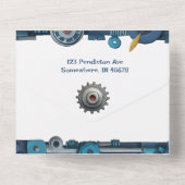 Gearing Up for Robot -ベビーベビーシャワー招待状 オールインワン招待状 (裏面)