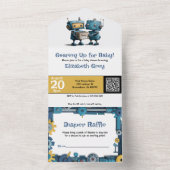 Gearing Up for Robot -ベビーベビーシャワー招待状 オールインワン招待状 (内側)