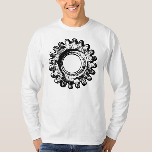 Gearwheelの人の基本的な長袖のTシャツ Tシャツ (正面)