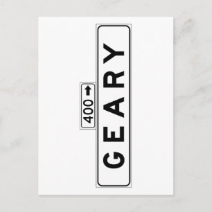 Geary Blvd., サンフランシスコ ストリート サイン ポストカード
