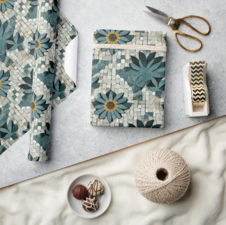 Geblümtes Steinmosaik ラッピングペーパー