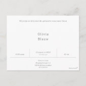 Geboortekaartje Baby Neutraal Lijntekening Bloemen ポストカード (裏面)