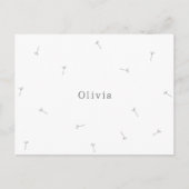 Geboortekaartje Baby Neutraal Lijntekening Bloemen ポストカード (正面)