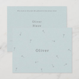 Geboortekaartje Baby Neutraal Lijntekening Bloemen ポストカード