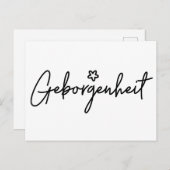 Geborgenheitのドイツの単語、ドイツ語保証 シーズンポストカード (正面/裏面)