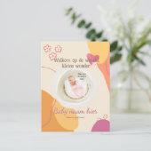 Gebortekaartje voor de kleine 疑問に思 インビテーションポストカード (スタンド正面)