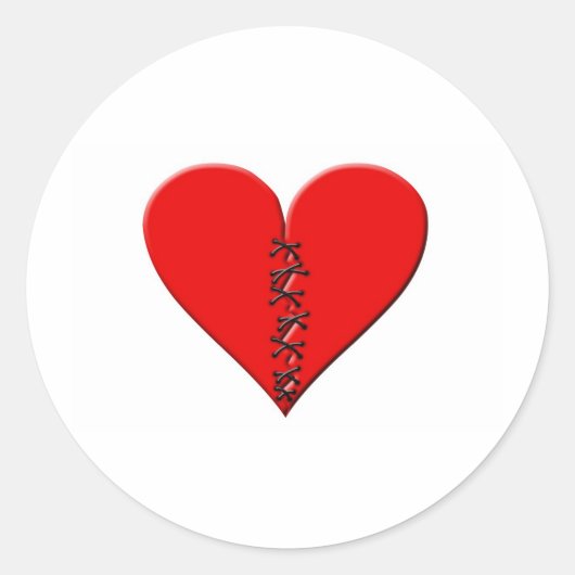 Gebrochenes , geflicktes Herz ラウンドシール (正面)