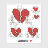 Gebrochenes Herz nähen シール (シート)